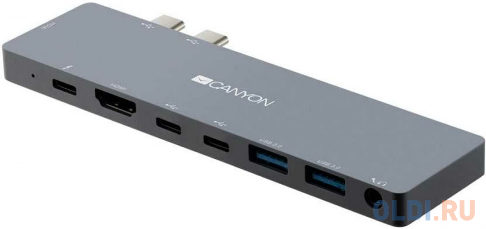 Концентратор USB Type-C Canyon DS-8 HDMI 2 х USB 3.0 USB Type-C mini-Jack3.5 серый колготки mini prima 40 шортики nero
