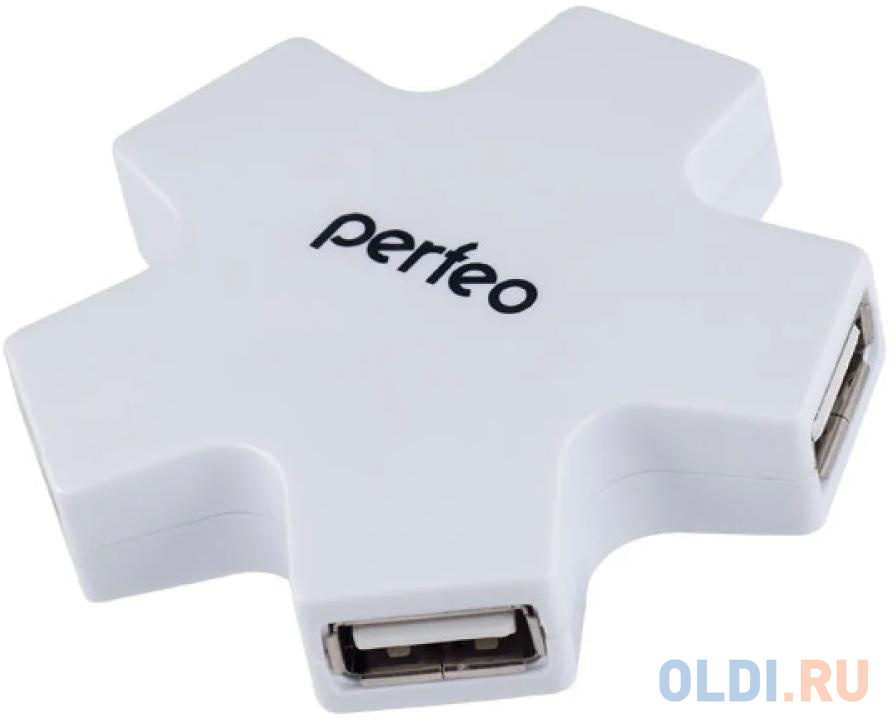 Концентратор USB 2.0 Perfeo PF-HYD-6098H 4 x USB 2.0 белый