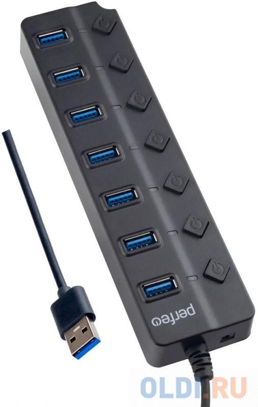

Концентратор USB 3.0 Perfeo PF-H037 7 x USB 3.0 черный