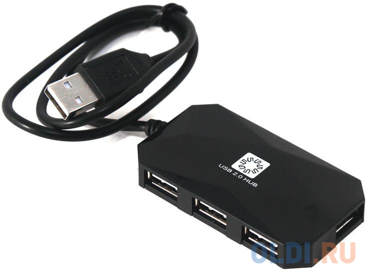 Концентратор USB 2.0 5bites HB24-207BK 4 x USB 2.0 черный 4 port usb2 0 hub 5bites hb24 202bl синий