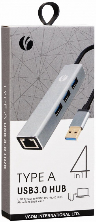 Концентратор USB 3.0 VCOM Telecom DH312A 3 х USB 3.0 RJ-45 серый Концентратор USB 3.0 VCOM Telecom DH312A 3 х USB 3.0 RJ-45 серый фото