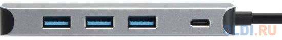 Адаптер концентратор Type-C --> 4 port USB3.0 HUB+PD, Alum Shell  VCOM <CU4383> адаптер fsp096 ahan2 12v 8a 96 wats c14 ac inlet with 25 4 mm height
