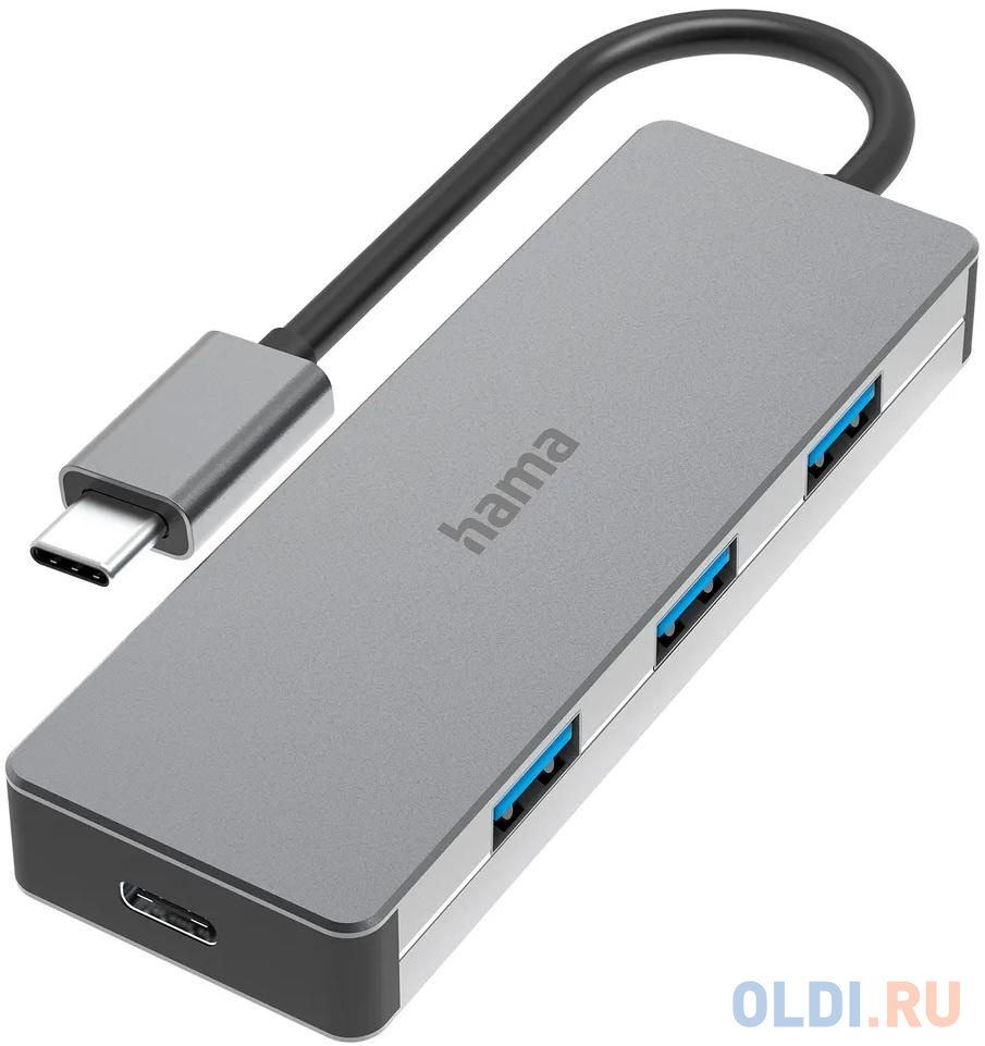 

Концентратор USB Type-C HAMA H-200105 3 х USB 3.0 USB Type-C серый