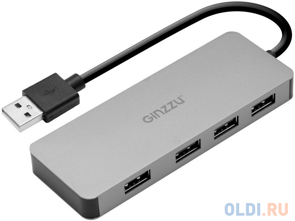 

Концентратор USB 2.0 GINZZU GR-771UB 4 x USB 2.0 серый