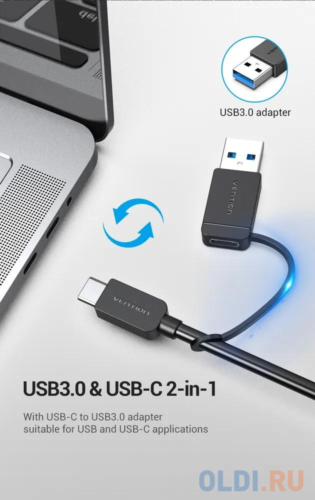 Концентратор USB Type-C Vention CHTBB USB Type-C 5 х USB 3.0 черный фото