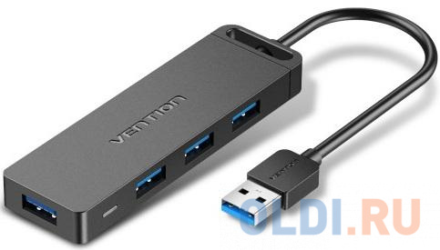 Концентратор Vention OTG USB 3.0 на 4 порта Черный - 0.15м. концентратор vention otg usb 2 0 usb 3 0 на 4 порта 1м