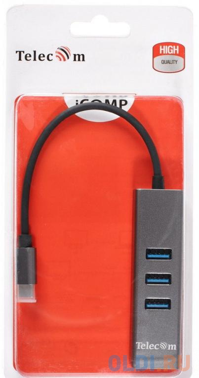 Концентратор USB Type-C TELECOM TA310C 4 х USB 3.0 серебристый фото
