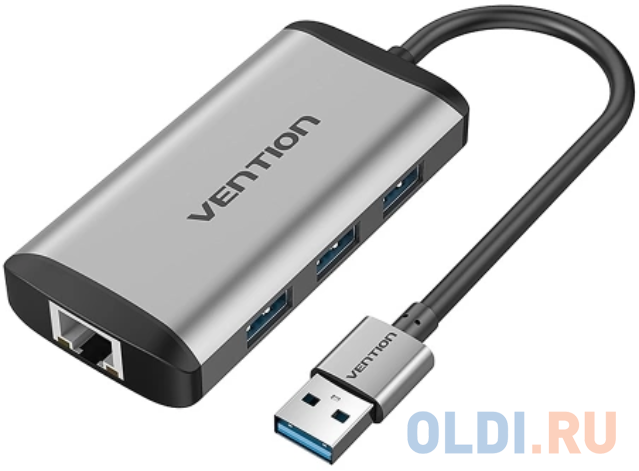 Vention USB 3.0 to USB3.0*3/Gigabit Ethernet Docking Station кабель hdmi 3 0м vention hdmi high speed v2 0 with ethernet 19m 19m vaa m01 b300
