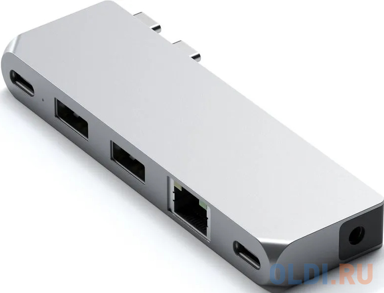 

Концентратор USB Type-C Satechi Pro Hub Mini 2 х USB 3.0 RJ-45 2 х USB Type-C 3.5мм miniJack серебристый ST-UCPHMIS