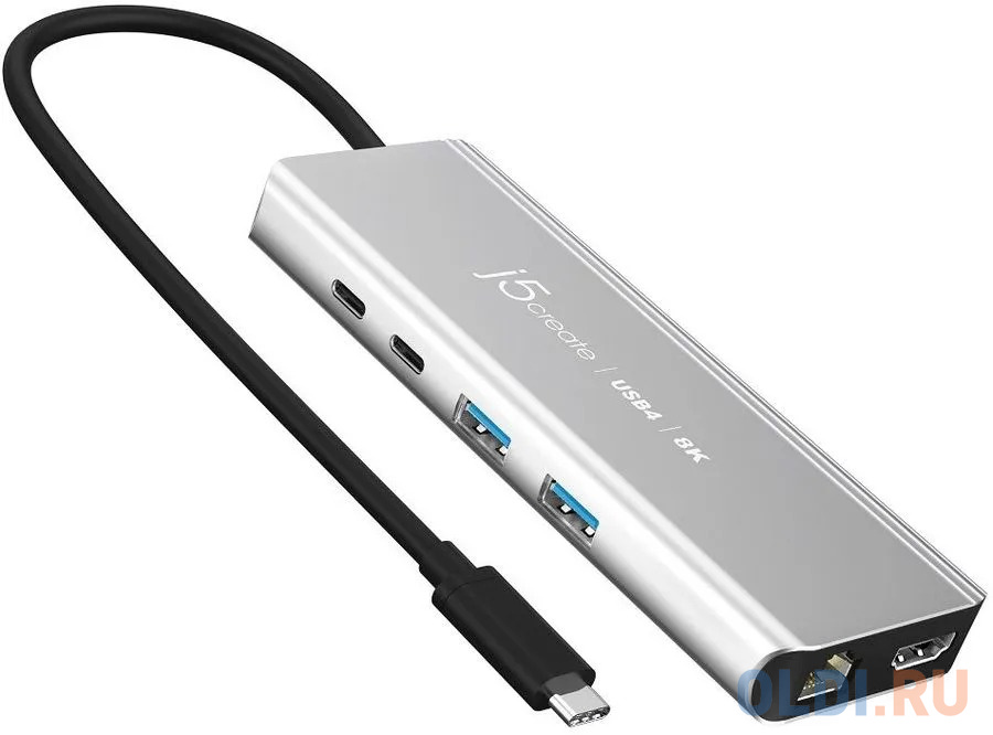 

Концентратор USB Type-C j5create JCD403 2 х USB 3.0 RJ-45 HDMI 2 х USB Type-C серебристый