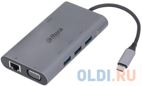 DAHUA  Док станция 8 in 1 USB 3.1 Type-C to USB 3.0 + HDMI + RJ45 + SD/TF + PD Docking Station