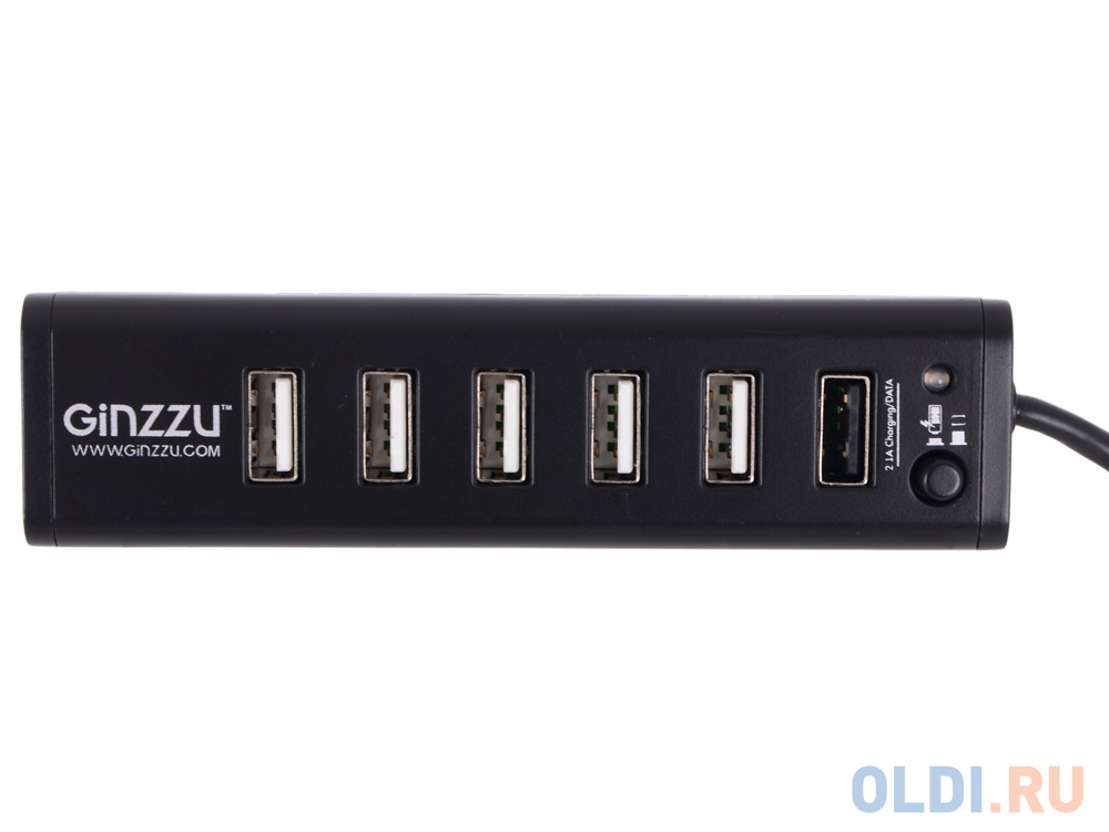 Концентратор USB 3.0/2.0 Ginzzu GR-315UAB, 7 портов (1xUSB3.0+6xUSB2.0)+adp фото