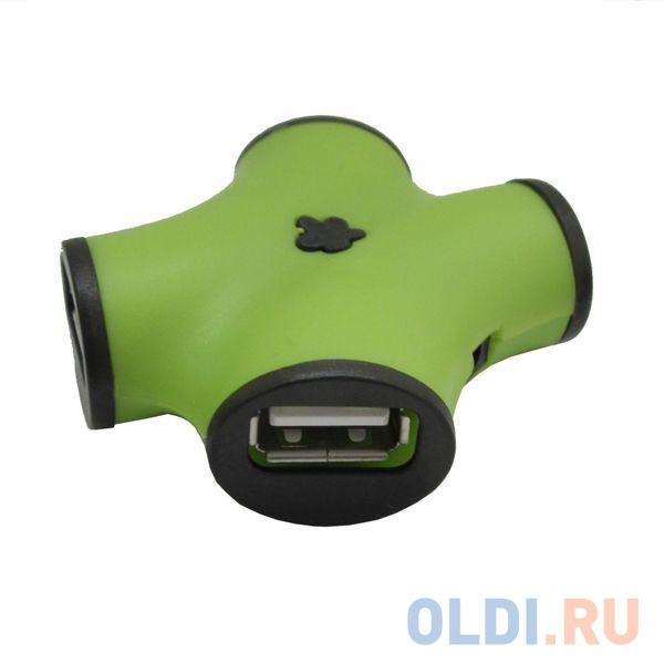 Концентратор USB 2.0 CBR CH-100 Green (4 порта) концентратор usb 3 0 2 0 ginzzu gr 314ub 4 порта 1xusb3 0 3xusb2 0