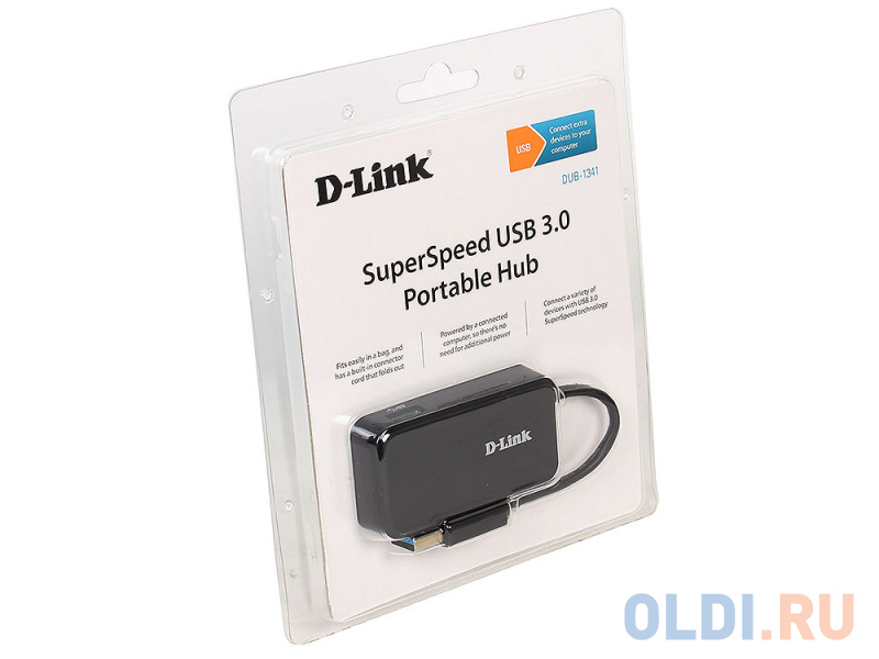 

Адаптер D-Link DUB-1341/A1B Компактный концентратор с 4 портами USB 3.0
