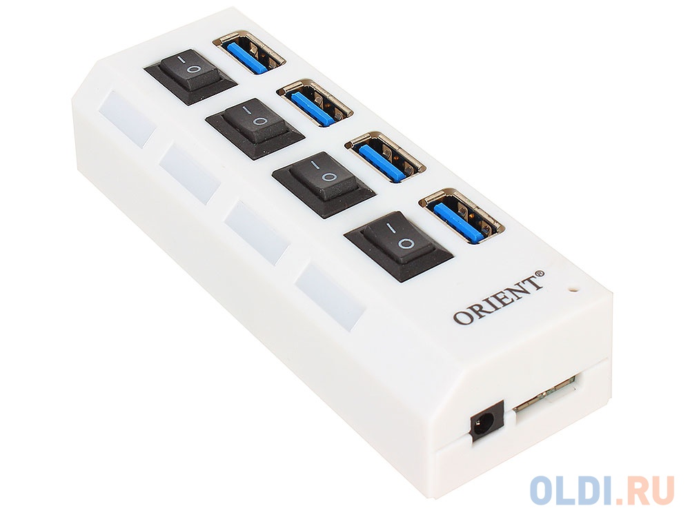 Концентратор USB 3.0 ORIENT BC-307PS, USB 3.0 HUB 4 Ports, c БП .