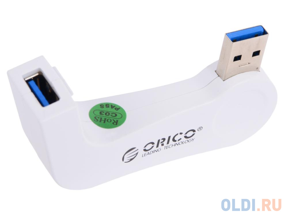 Концентратор USB Orico DM1U-WH 1 порт USB 3.0 белый сетевой фильтр orico hpc 8a5u v1 eu 8 розеток 1 5 м black