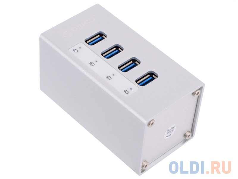 

Концентратор USB Orico A3H4 (серебристый) USB 3.0 x 4
