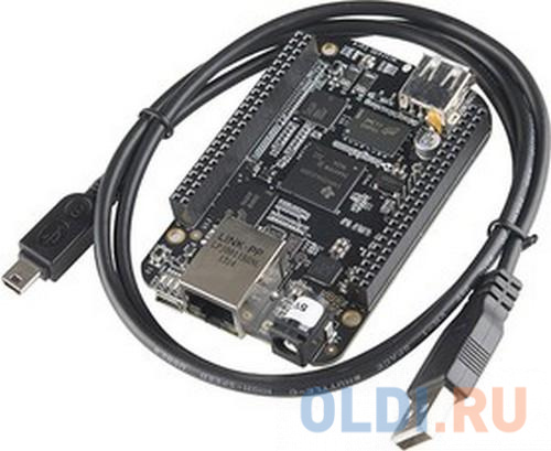 

Микрокомпьютер BeagleBone AM335x 1GHz 512MB DDR3 4 ГБ eMMC Power SGX530 RJ-45 HDMI USB host Black, Черный