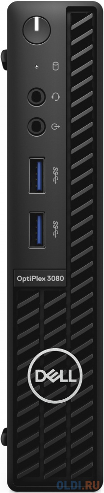 Dell Optiplex 3080 Micro  Core i3-10105T (3,0GHz) 4GB (1x4GB) DDR4 128GB SSD Intel UHD 630 TPM, VGA Linux 1y NBD