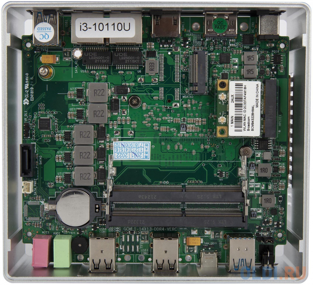 платформа ПК/ Nettop HIPER NUG, Intel Core i3-10110U, 2* DDR4 SODIMM 2400MHz, UHD-графика Intel (DP + HDMI), 1*Type-C, 4*USB2.0, 4*USB3.0, 2*LAN, 1*2.5HDD, WiFi, VESA NUGi310110U - фото 5