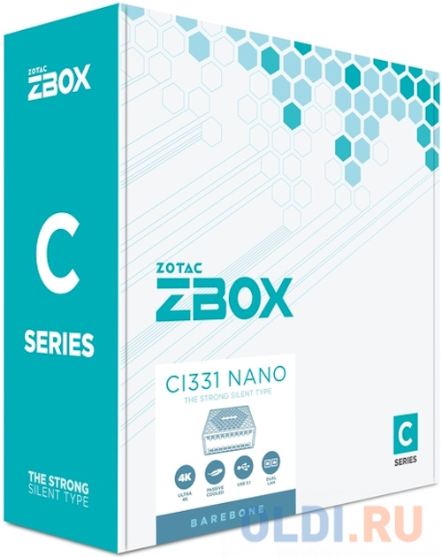 Платформа ZBOX-CI331NANO-BE FANLESS, Intel N5100, 2X DDR4-2933, 2x GLAN, WIFI ac, BT, SATA III SLOT, DP/HDMI/VGA, EU+UK PLUG (622878) фото