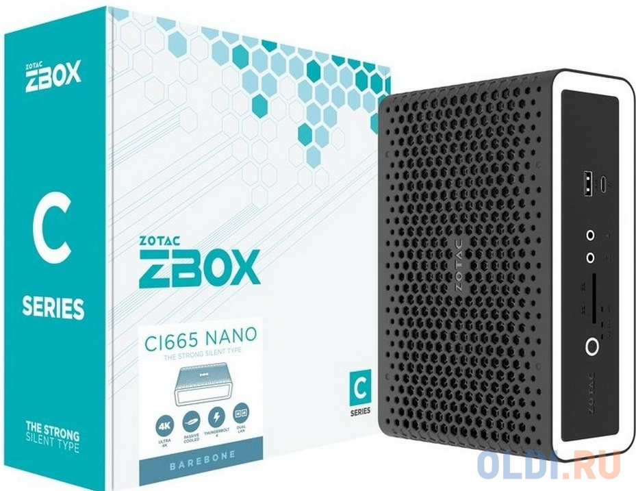 ZBOX-CI665NANO ZOTAC ZBOX NANO, SFF, FANLESS, i7-1165G7, 2X DDR4 SODIMM, 2.5&quot;SATAIII BAY, 2 GLAN, WIFI, BT,DP/HDMI, EU+UK PLUG (624056) фото