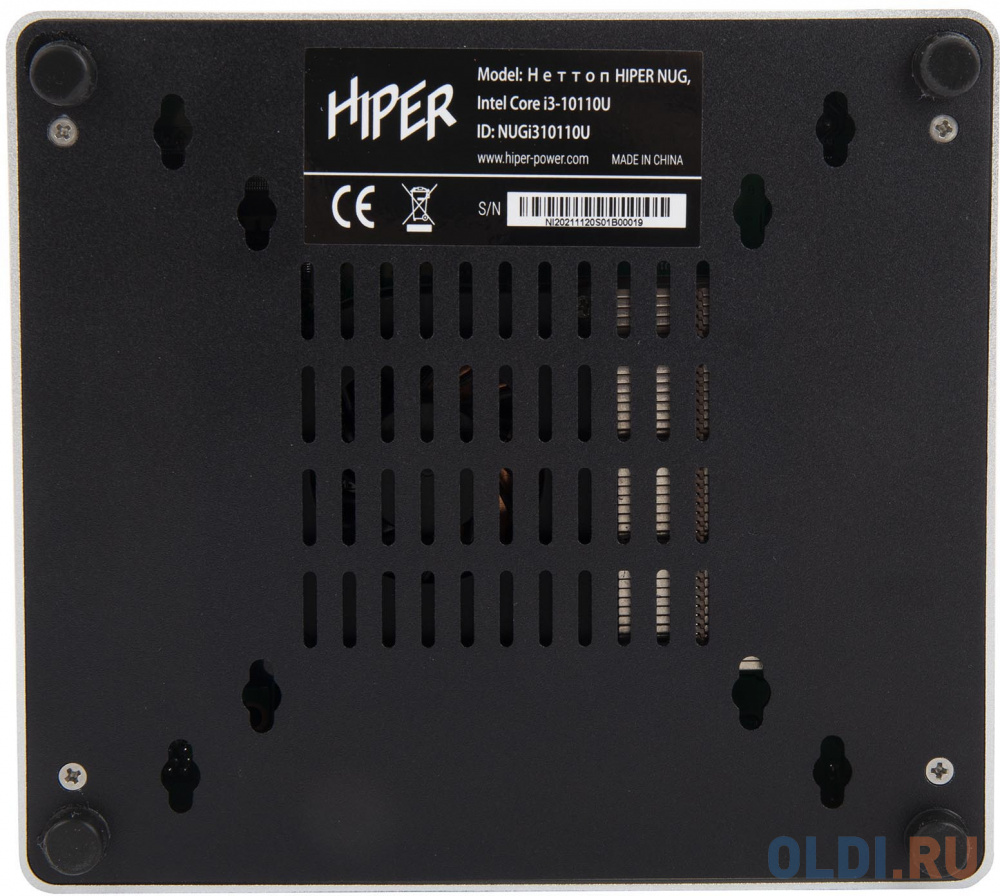 платформа ПК/ Nettop HIPER NUG, Intel Core i5-10210U, 2* DDR4 SODIMM 2400MHz, UHD-графика Intel (DP+HDMI), 1*Type-C, 4*USB2.0, 4*USB3.0, 2*LAN, 1*2.5H фото