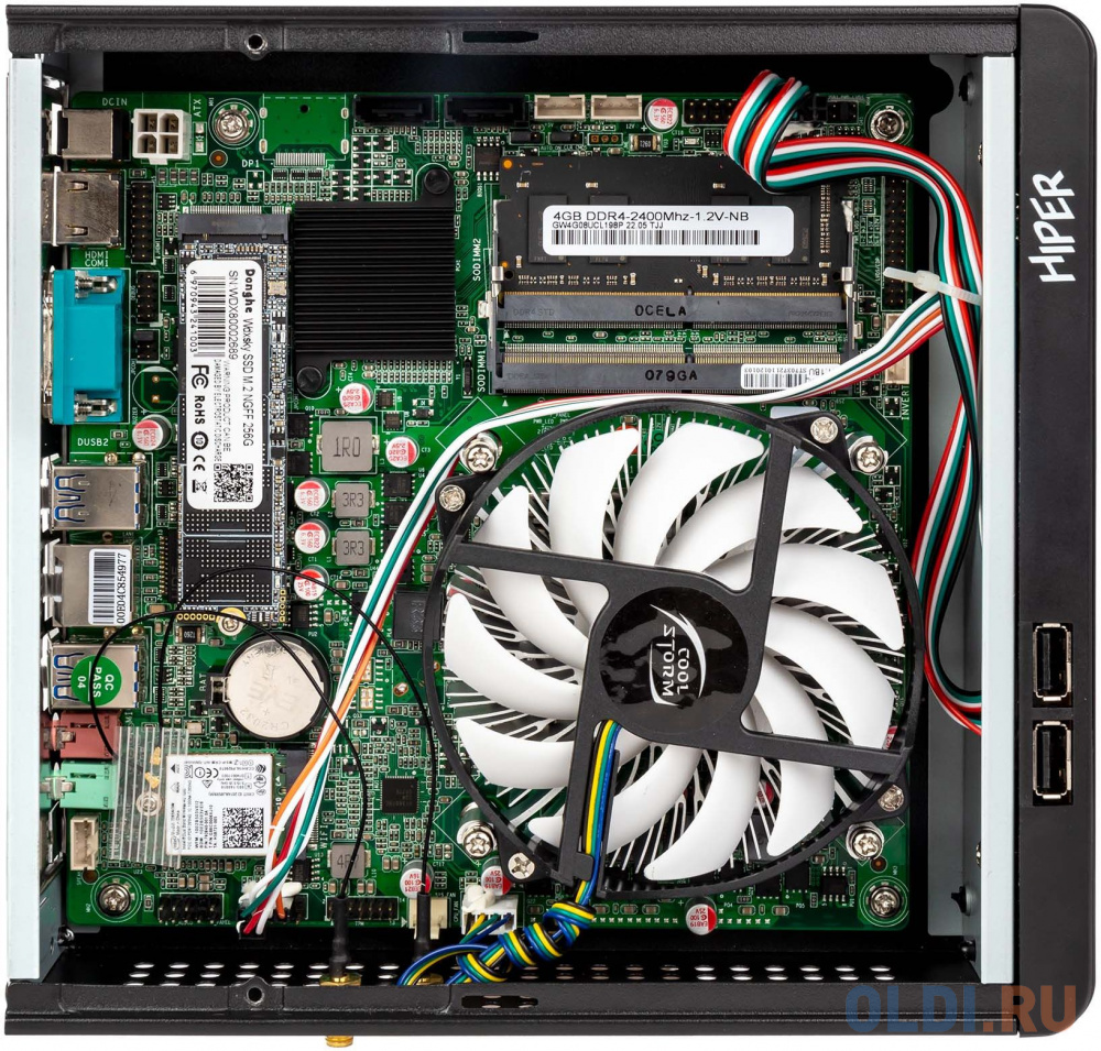 Неттоп Hiper M9 Cel G5905 (3.5) 4Gb SSD128Gb UHDG 610 Linux Astra GbitEth WiFi BT 65W черный 8T052CLK9I - фото 9