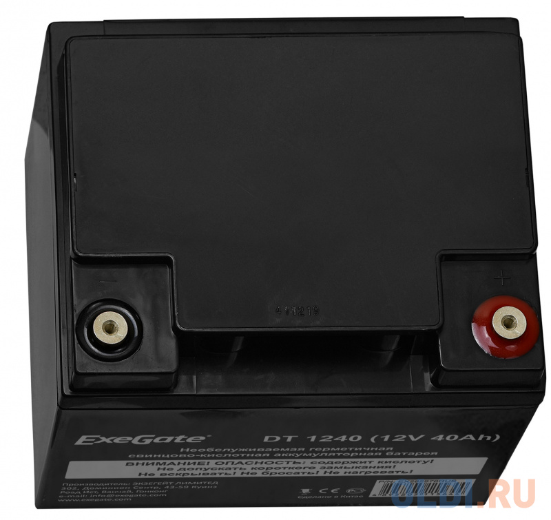 Exegate EX282976RUS Exegate EX282976RUS Аккумуляторная батарея ExeGate DT 1240 (12V 40Ah), клеммы под болт М5 фото