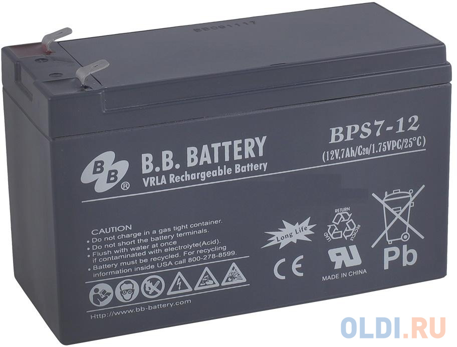 Батарея B.B. Battery BPS 7-12 7Ач 12B батарея b b battery hr 9 6 8ач 6b