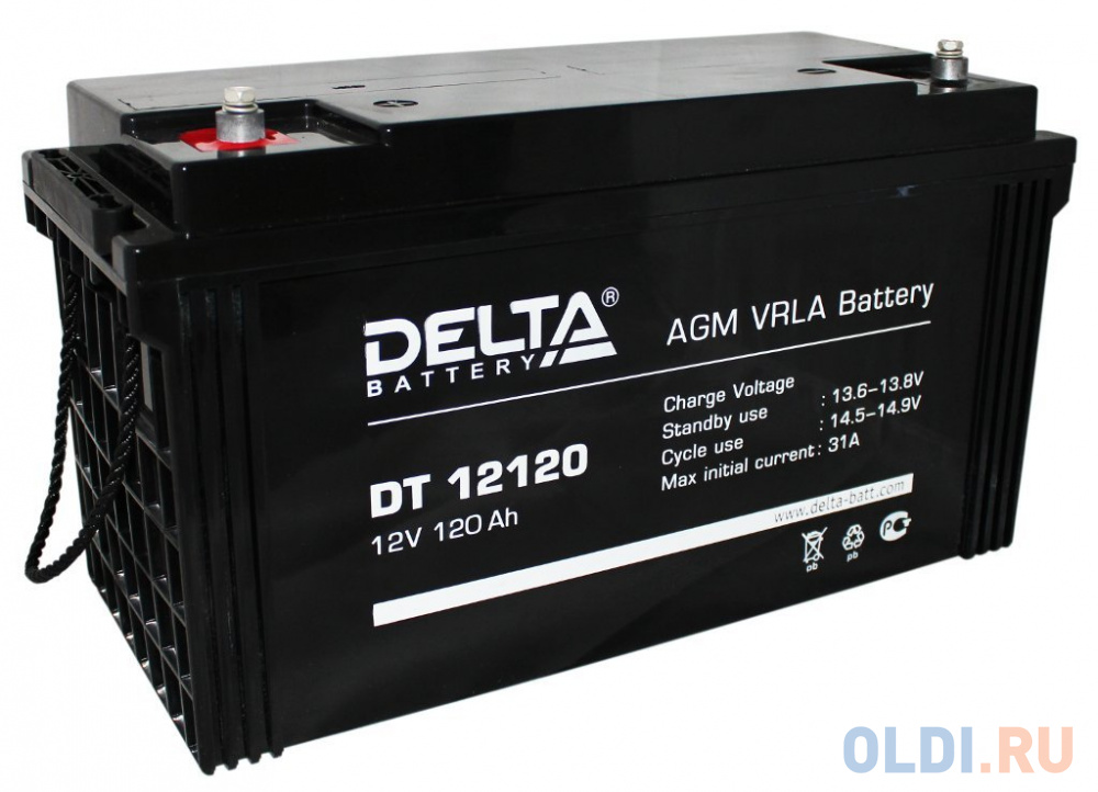 Delta DT 12120 (120 А\\ч, 12В) свинцово- кислотный аккумулятор - фото 1