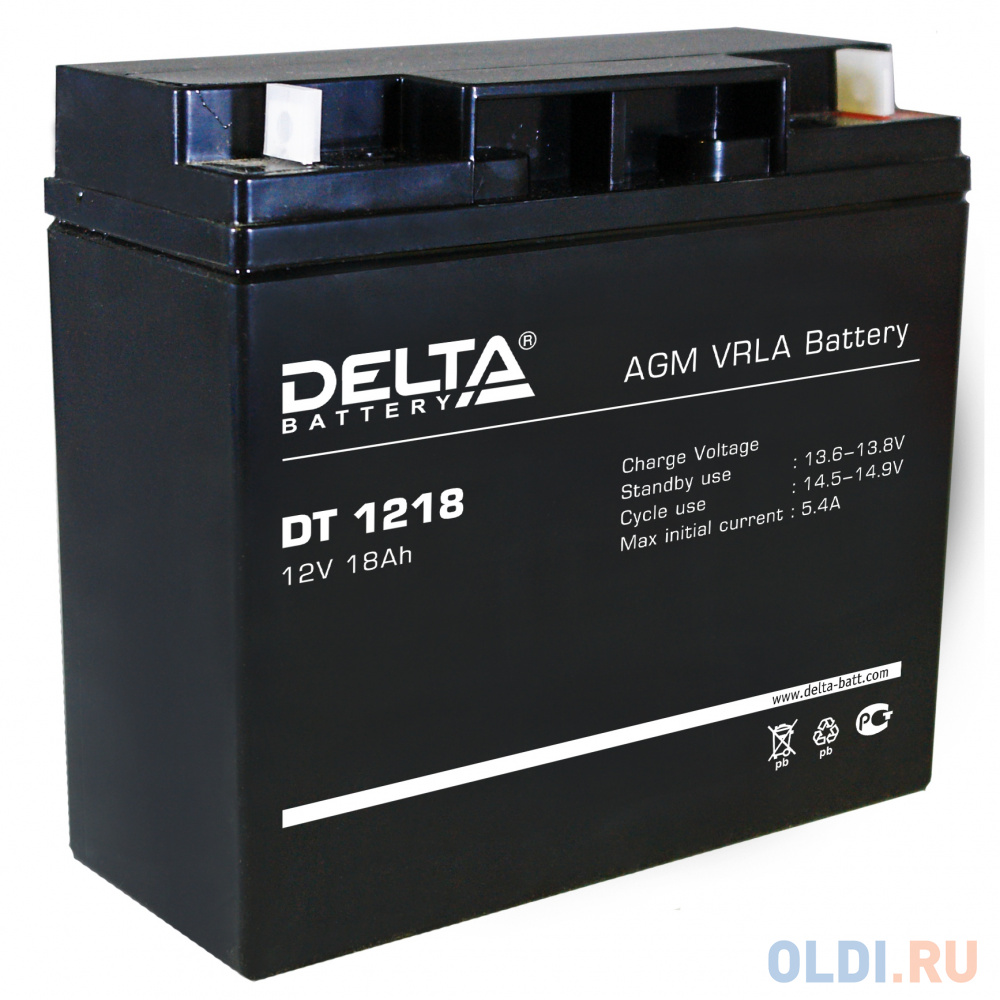 Батарея Delta DT 1218 18Ач 12B аккумуляторная батарея delta hrl 12 33 x 805569