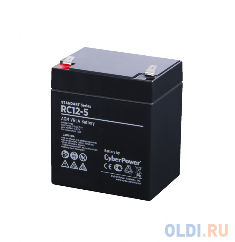 Battery CyberPower Standart series RC 12-5 / 12V 5 Ah ибп cyberpower ols1000ert2u 1000va 900w usb rs 232 epo snmpslot rj11 45 ext battery 6 iec