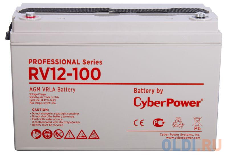 Battery CyberPower Professional series RV 12-100 / 12V 100 Ah внешний батарейный модуль battery cabinet cyberpower bps240v9art3u для модели ибп online cyberpower ols6kert5u ols10kert5u