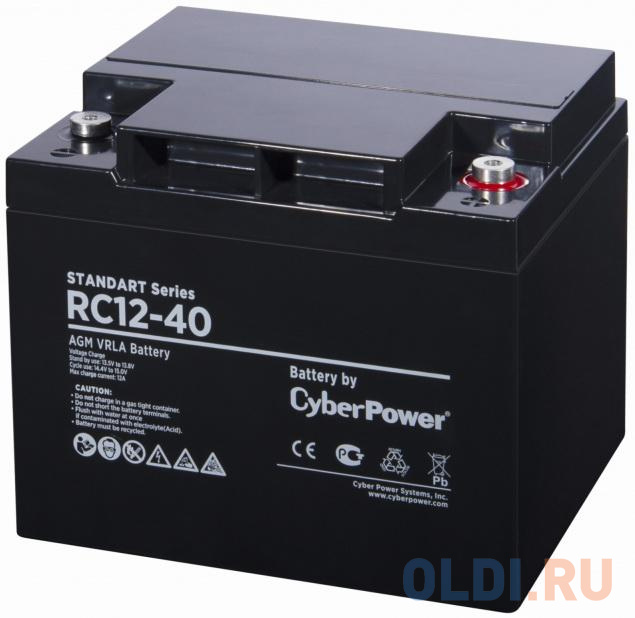 Battery CyberPower Standart series RC 12-40 / 12V 40 Ah battery cyberpower standart series rc 12 65 12v 65 ah