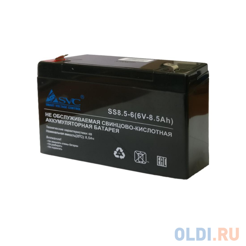 

SVC Батарея SS8.5-6 АКБ, 6В/8.5Ач, AGM, Клемма T2(F2)