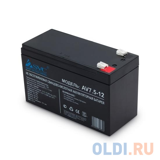 

SVC Батарея AV7.5-12 (12В/7.5Ач) AGM, Клемма T2(F2)