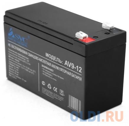 

SVC Батарея AV9-12 (12В/9Ач) AGM, Клемма T2(F2)