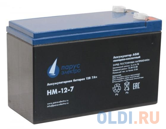 Парус-электро Аккумуляторная батарея для ИБП  HM-12-7 (AGM/12В/7,2Ач/клемма F2) парус электро аккумуляторная батарея для ибп hm 12 7 agm 12в 7 2ач клемма f2
