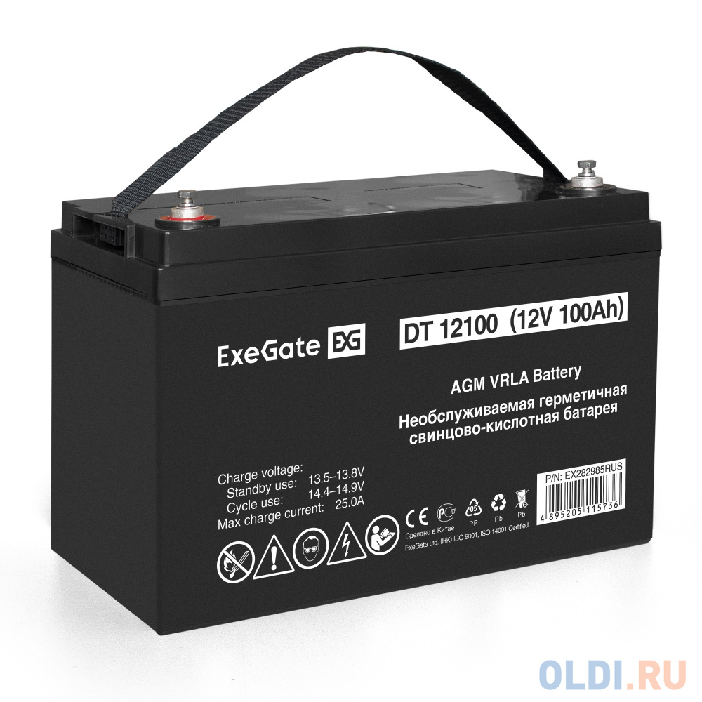 

Аккумуляторная батарея ExeGate DT 12100 (12V 100Ah, под болт М6)