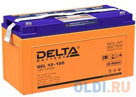 

Аккумуляторная батарея Delta GEL 12-120 напряжение 12В, емкость 120Ач (406х172х228mm)