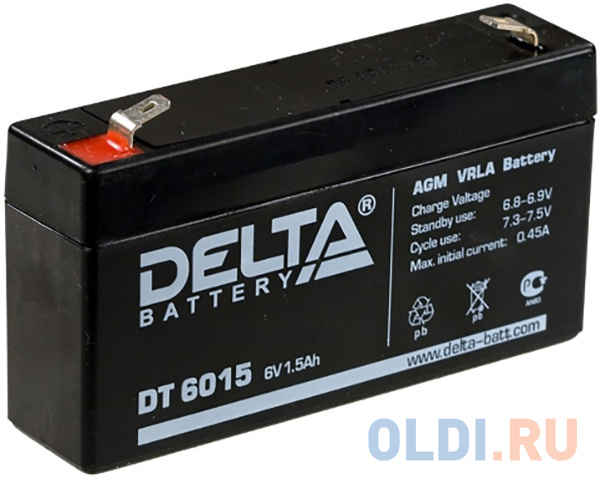 Delta DT 6015 (1,5 А\\ч, 6В) свинцово- кислотный аккумулятор