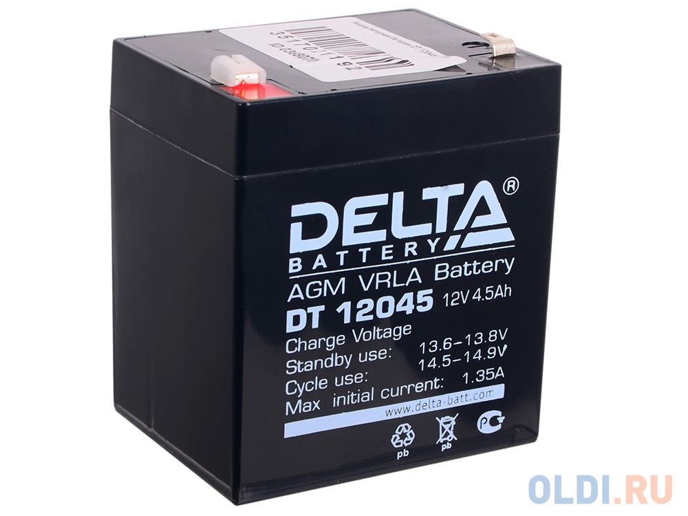 Аккумулятор Delta DT 12045 12V4.5Ah delta gel 12 45 12v 45ач свинцово кислотный аккумулятор