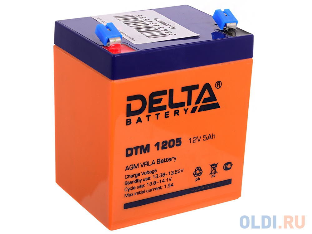 Аккумулятор Delta DTM 1205 12V5Ah батарея для ибп delta dtm 1233 l 12в 33ач