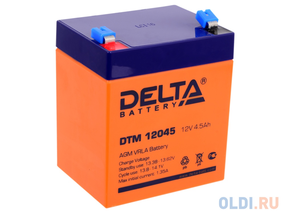 Аккумулятор Delta DTM 12045 12V4.5Ah delta gel 12 45 12v 45ач свинцово кислотный аккумулятор