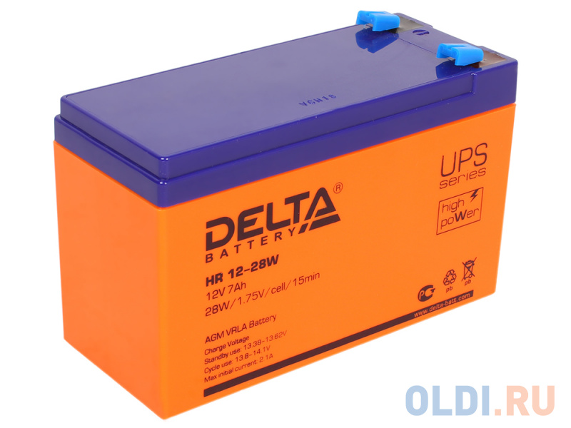 Аккумулятор Delta HR 12-28W 12V7Ah фото