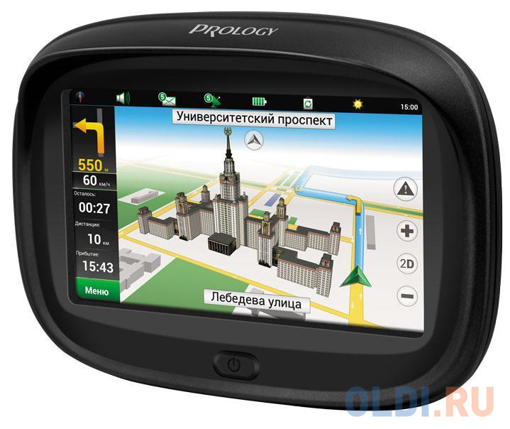 Навигатор Автомобильный GPS Prology IMAP MOTO 4.3&quot; 480x272 4Gb microSD Bluetooth черный Navitel от OLDI