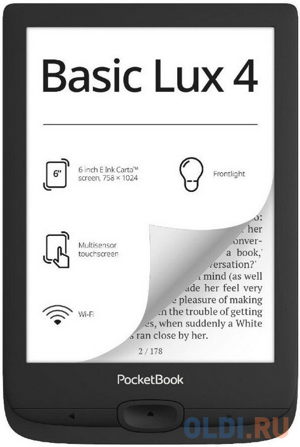 Электронная книга PocketBook 618 Basic Lux Ink Black (PB618-P-WW) - PB618-P-WW