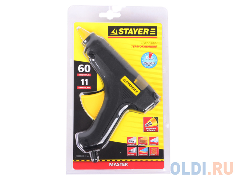 

Пистолет клеевой Stayer Profi диаметр 11 мм 60 Вт 2-06801-60-11_z01
