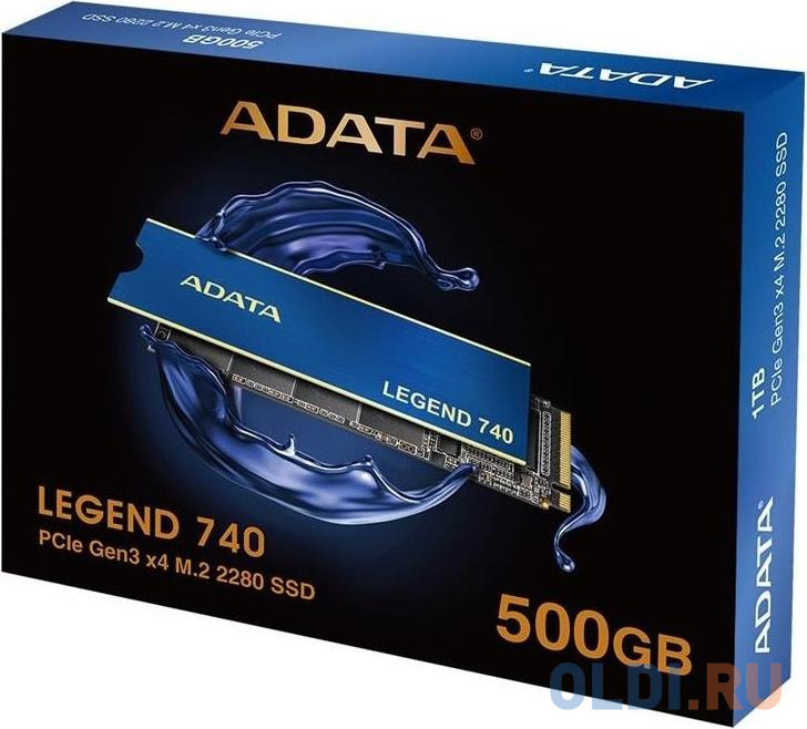 ADATA SSD LEGEND 740, 500GB, M.2(22x80mm), NVMe, PCIe 3.0 x4, 3D TLC, R/W 2500/1700MB/s, IOPs 100 000/200 000, TBW 300, DWPD 0.33, with Heat Spreader (5 лет) ALEG-740-500GCS - фото 7